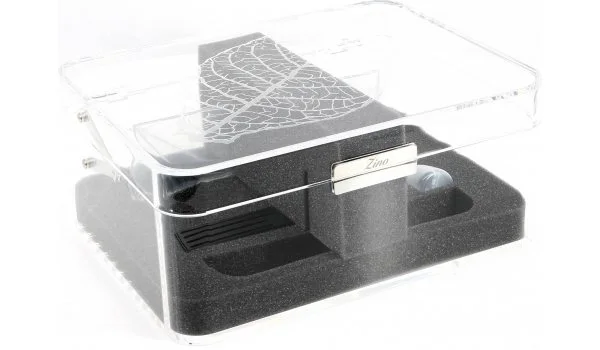 Humidor Zino Acrilico con Foglia di Tabacco Trasparente