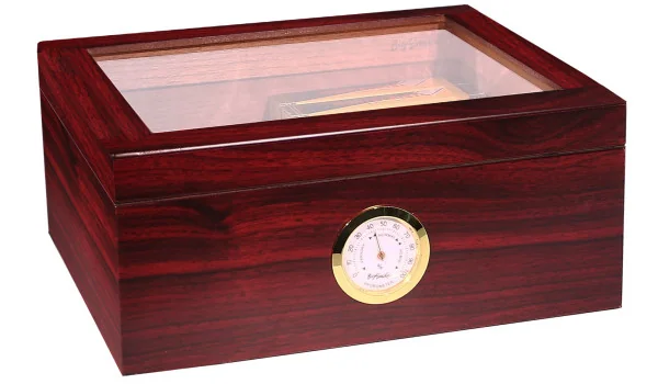 Humidor BigSmoke Marrone medio con coperchio in vetro